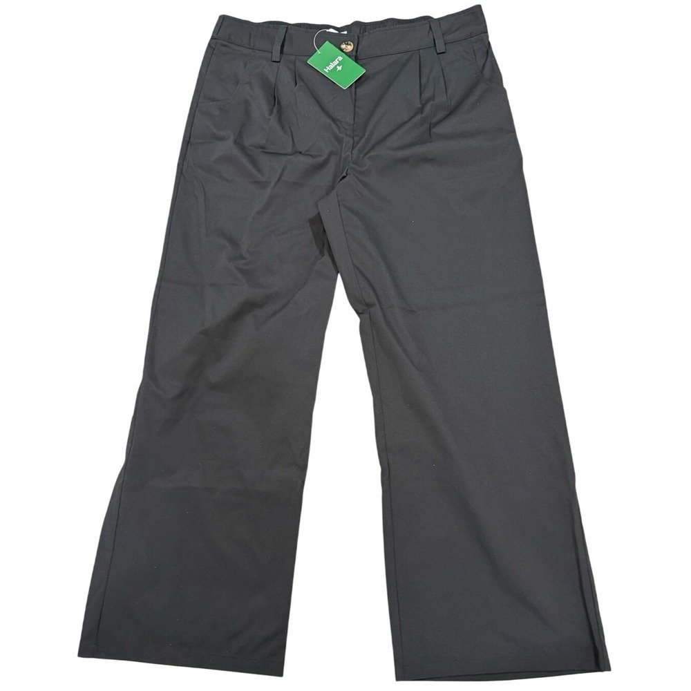 Halara Womens Work Pants Black Pleated Front X-Large/Regular
